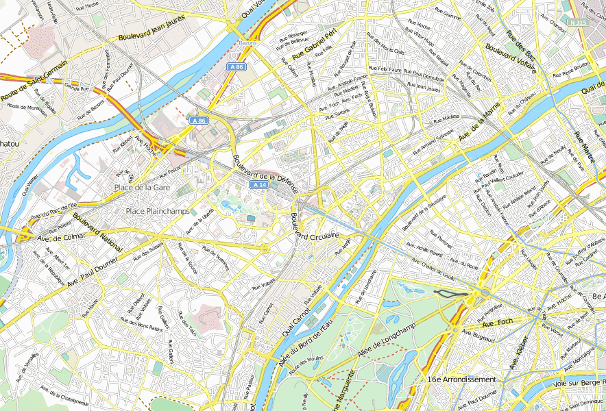 La Grande Arche Stadtplan mit Satellitenbild und Hotels von Paris