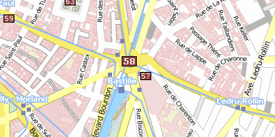 Stadtplan Place de la Bastille